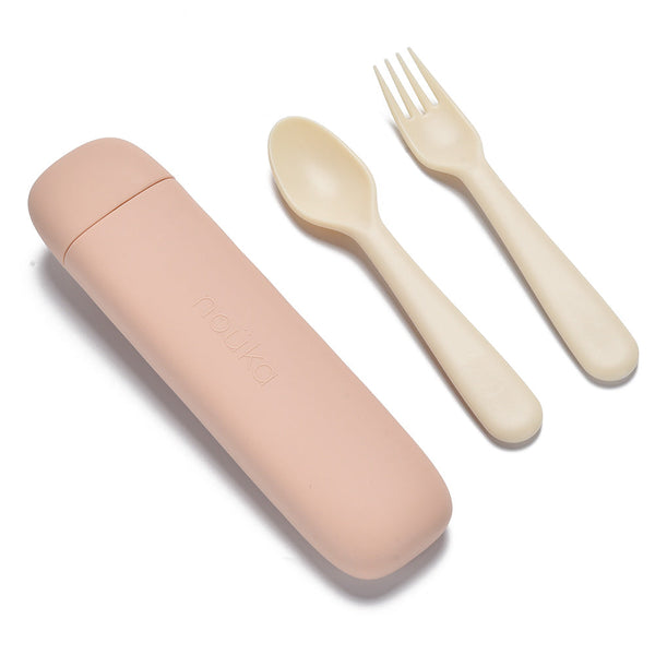 noüka Reusable Utensil Set & Carry Case - Soft Blush