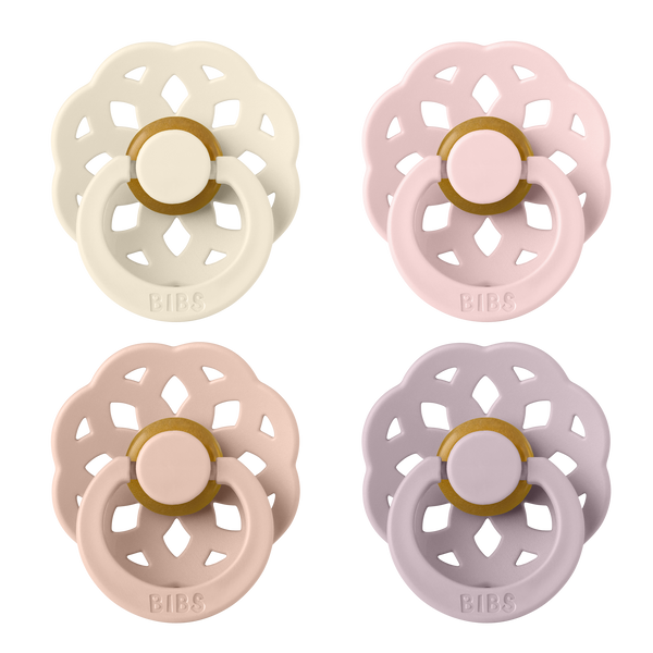 BIBS Pacifier Boheme Latex 4 PK Ivory/Blush/Blossom/Dusky Lilac