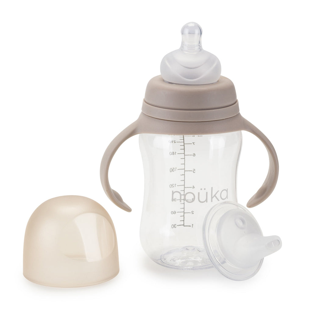 noüka Transitional Baby Bottle/Sippy Cup - Soft Sand | MAIGHAN'S