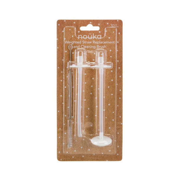 noüka Weighted Straw Replacement and Cleaning Brush Set for Transitional Weighted Straw/Sippy Cup
