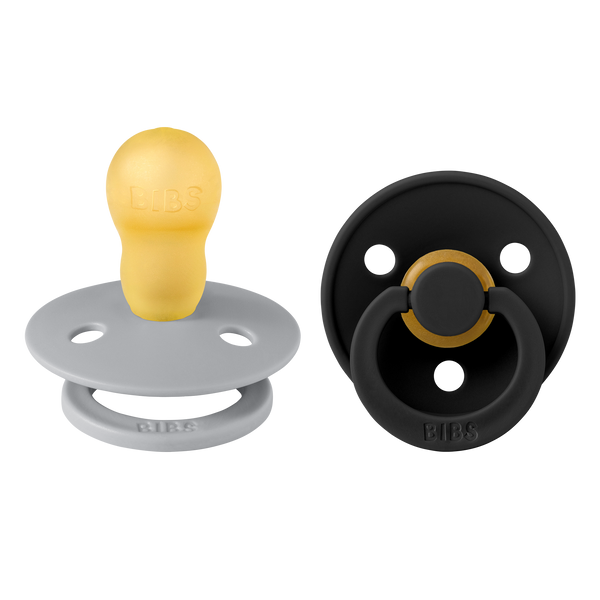 BIBS Pacifier Original COLOUR Latex 2 PK Cloud/ Black