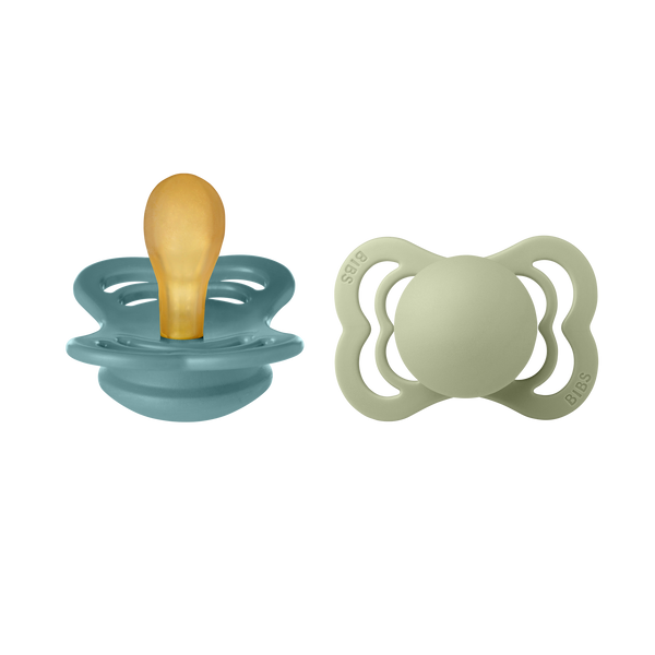 BIBS Pacifier SUPREME Latex 2 PK Island Sea / Sage
