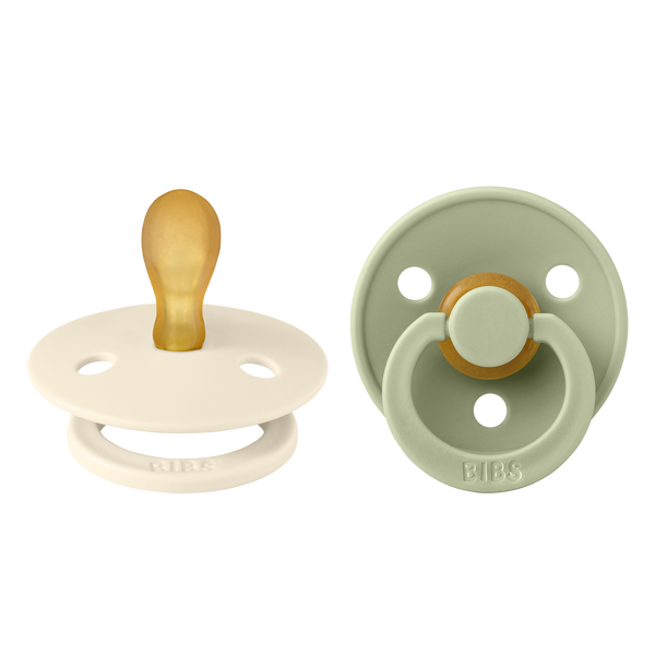 BIBS Pacifier Original COLOUR Latex 2 PK Symmetrical Ivory / Sage