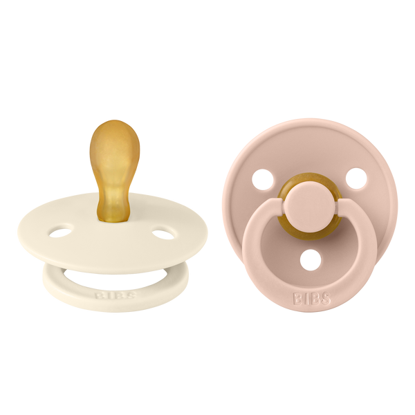 BIBS Pacifier Original COLOUR Latex 2 PK Symmetrical Ivory / Blush