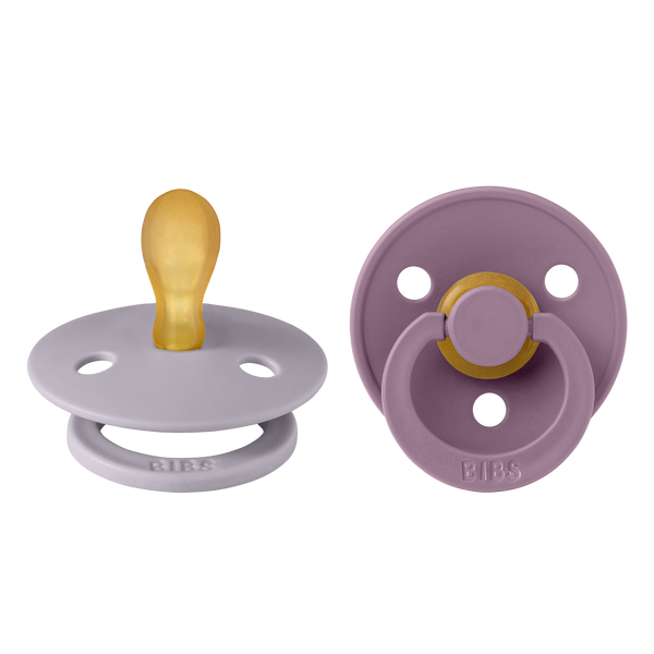 BIBS Pacifier Original COLOUR Latex 2 PK Symmetrical Fossil Grey / Mauve