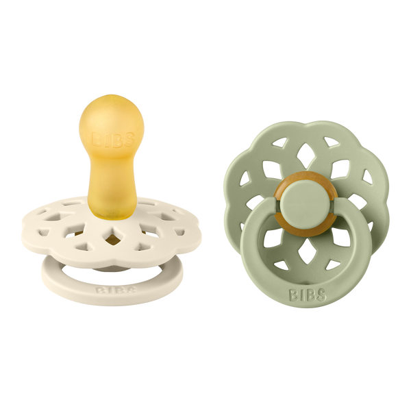 BIBS® Pacifier Boheme Latex 2 PK Ivory / Sage