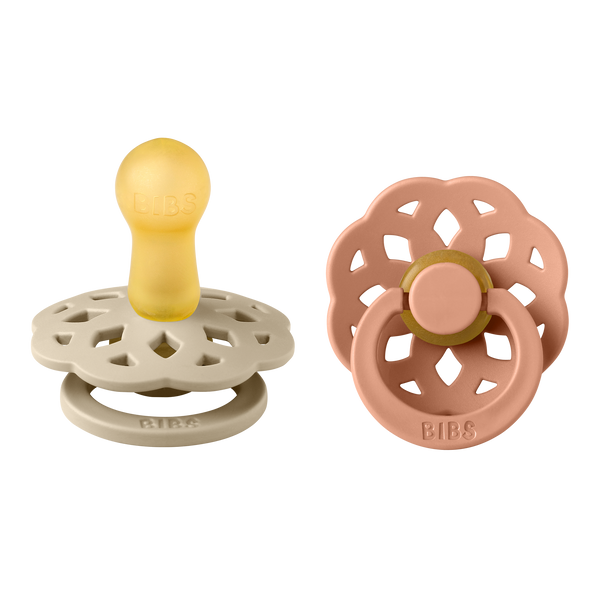 BIBS® Pacifier Boheme Latex 2 PK Vanilla / Peach