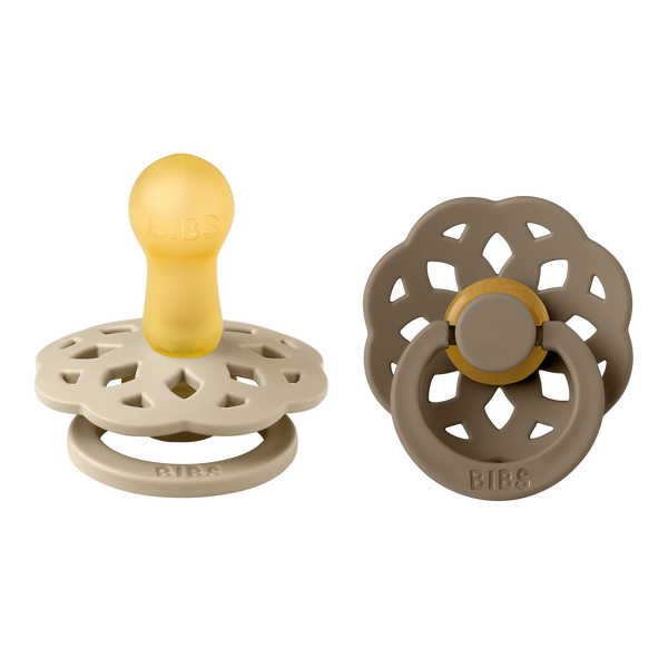 BIBS® Pacifier Boheme Latex 2 PK Vanilla / Dark Oak
