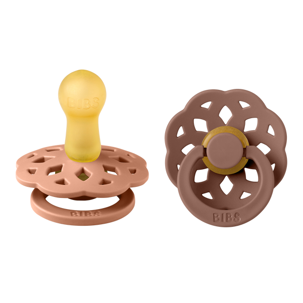 BIBS® Pacifier Boheme Latex 2 PK Peach / Woodchuck