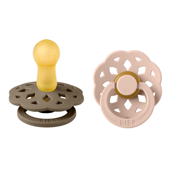 BIBS® Pacifier Boheme Latex 2 PK Dark Oak / Blush