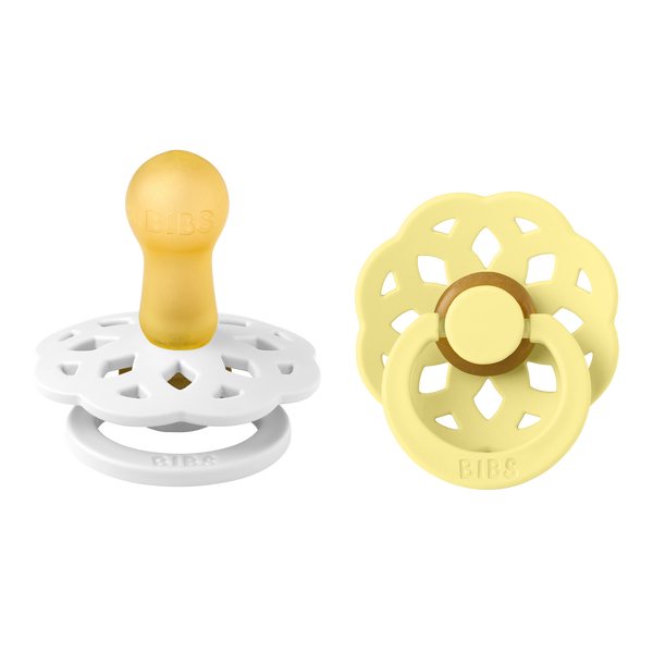BIBS® Pacifier Boheme Latex 2 PK White / Sunshine