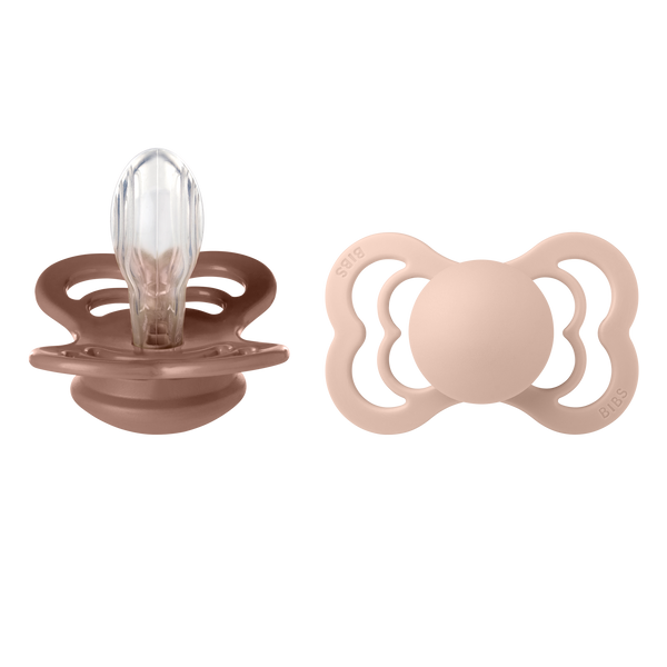 BIBS Pacifier SUPREME Silicone 2 PK Woodchuck / Blush