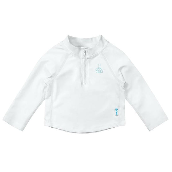 Long Sleeve Zip Rashguard Shirt-White