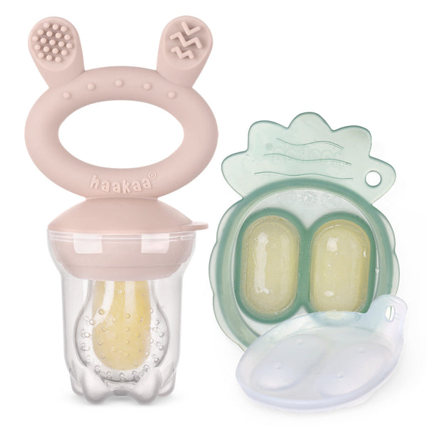Freeze-N-Feed Mini Combo - Blush Feeder + Pea Green Tray