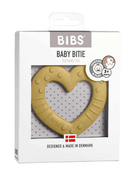 BIBS Baby Bitie Heart Mustard ONE SIZE