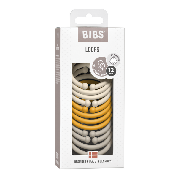 BIBS Loops 12 PK Ivory / Honey Bee / Sand ONE SIZE