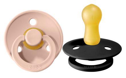 BIBS Pacifier Original COLOUR Latex 2 PK Blush / Black