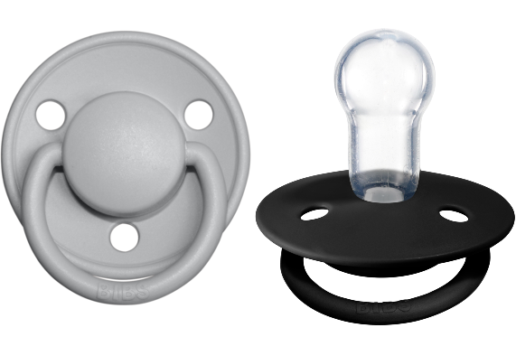 BIBS Pacifier De Lux Silicone 2 PK Cloud / Black ONE SIZE