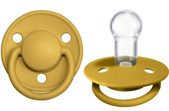 BIBS Pacifier De Lux Silicone 2 PK Mustard ONE SIZE