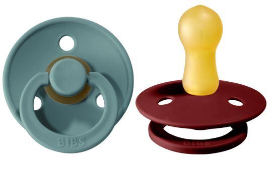 BIBS Pacifier Original COLOUR Latex 2 PK Island Sea / Wine