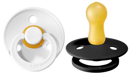 BIBS Pacifier Original COLOUR Latex 2 PK Black / White