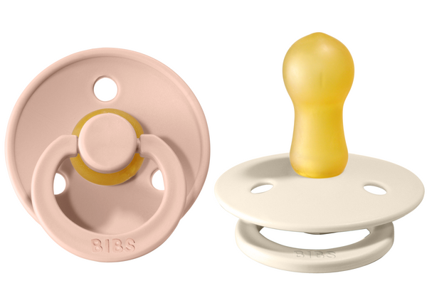 BIBS Pacifier Original COLOUR Latex 2 PK Ivory / Blush