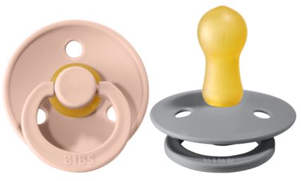 BIBS Pacifier Original COLOUR Latex 2 PK Cloud / Blush