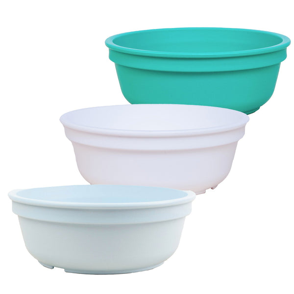 Re-play 3PK 12Oz Bowls, Ice Blue, White Aqua