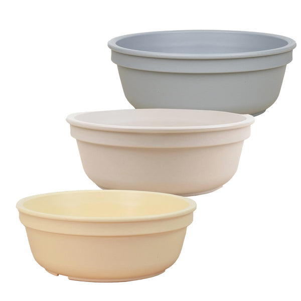 Re-play 3PK 12Oz Bowls, Lemon Drop, Sand, Grey