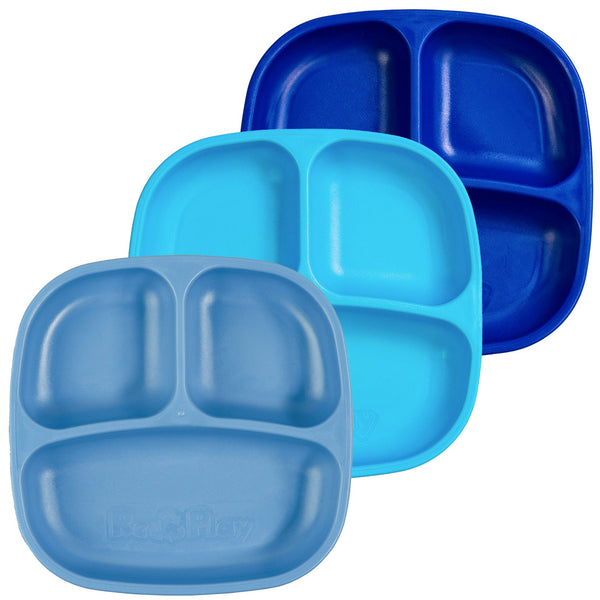 Re-play 3 Count Divided Plates, Denim, Sky Blue, Navy