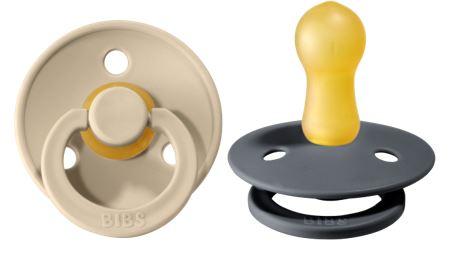 BIBS Pacifier Original COLOUR Latex 2 PK Sand / Iron