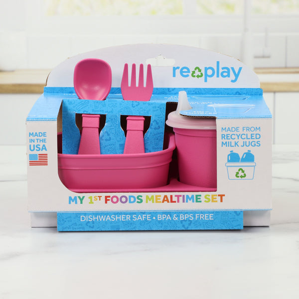 Re-Play Tiny Mealtime Set - Bright Pink