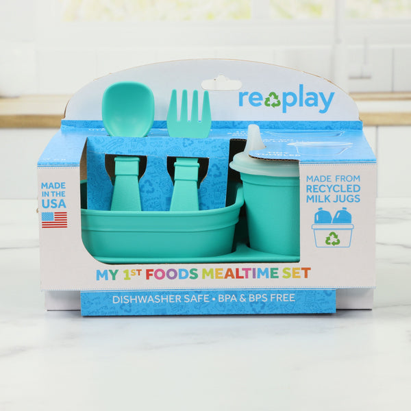 Re-Play Tiny Mealtime Set - Aqua