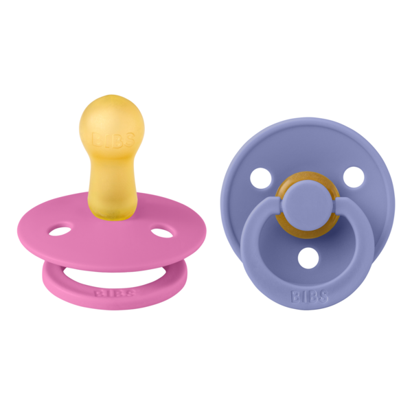 BIBS Pacifier Original COLOUR Latex 2 PK Bubblegum / Peri