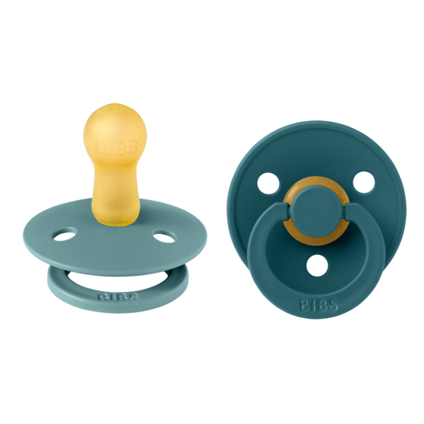 BIBS Pacifier Original COLOUR Latex 2 PK Island Sea/Forest Lake