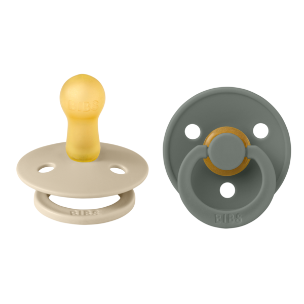 BIBS Pacifier Original COLOUR Latex 2 PK Vanilla/Pine