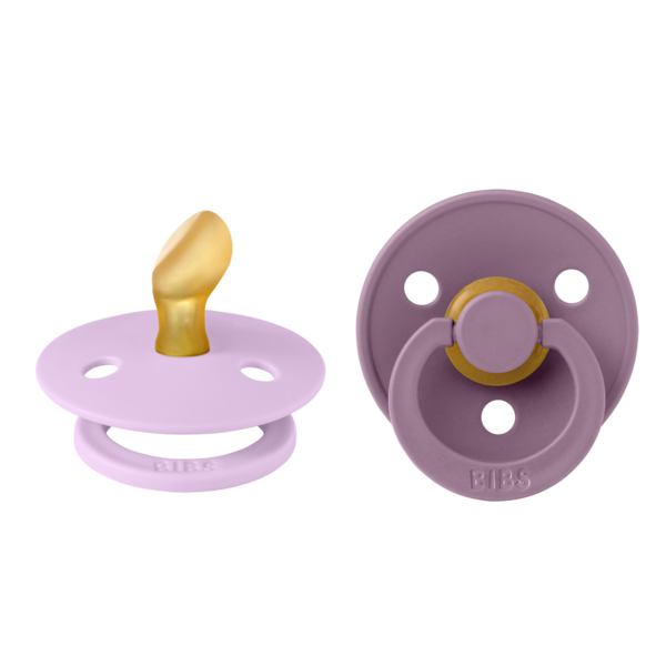 BIBS Pacifier Original COLOUR Latex 2 PK Anatomical Violet Sky/Mauve
