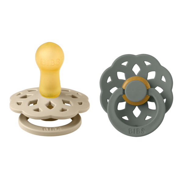 BIBS® Pacifier Boheme Latex 2 PK Vanilla/Pine