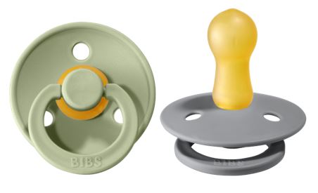 BIBS Pacifier Original COLOUR Latex 2 PK Sage / Cloud