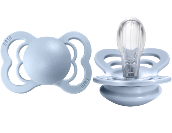 BIBS Pacifier SUPREME Silicone 2 PK Baby Blue