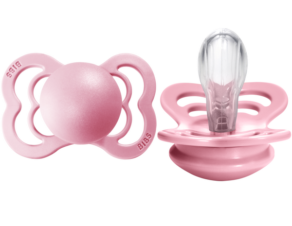 BIBS Pacifier SUPREME Silicone 2 PK Baby Pink