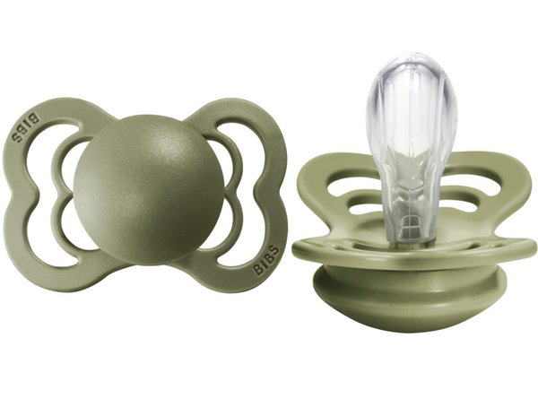 BIBS Pacifier SUPREME Silicone 2 PK Olive