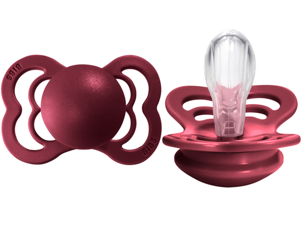 BIBS Pacifier SUPREME Silicone 2 PK Ruby