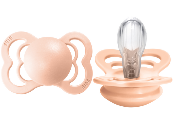BIBS Pacifier SUPREME Silicone 2 PK Peach Sunset