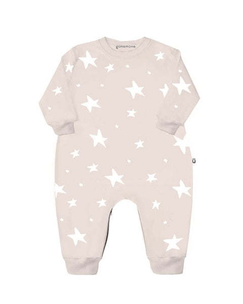günamüna Fleece Jumpsuit Wonky Stars Blush