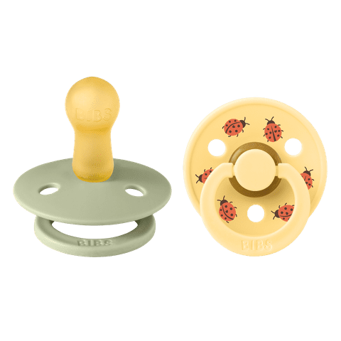 BIBS Pacifier Studio Colour 2 PACK Ladybug Latex - Sage Mix