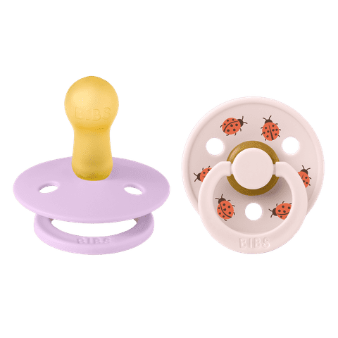 BIBS Pacifier Studio Colour 2 PACK Ladybug Latex - Violet Sky Mix
