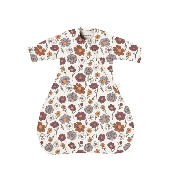 günamüna Long Sleeve Transitional Swaddle Sleep Sack Duvet Bamboo Bouquet 2.5 TOG