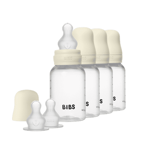 BIBS BPA-Free PP Baby Bottle Round Silicone 4 pack 150 ml Ivory