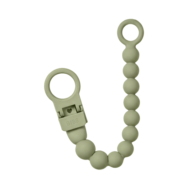 BIBS Pacifier Clip Beaded Sage